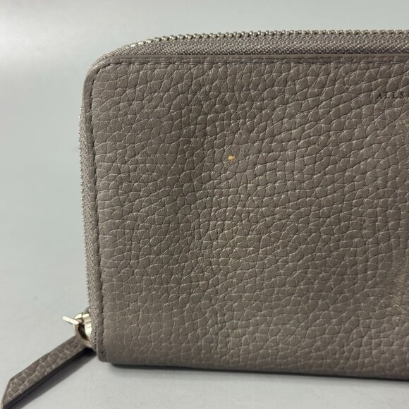 All Saint Fetch Green Leather Zip-Around Long Wallet - Picture 2 of 14